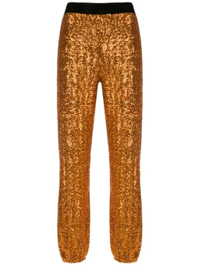 Shop Nk Sequinned Joggers In Gold