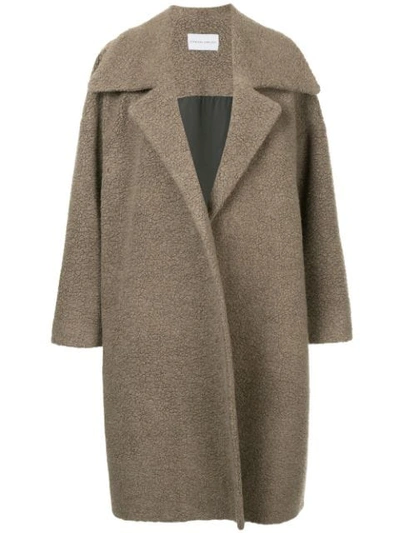 Shop Strateas Carlucci Open Front Coat In Grey