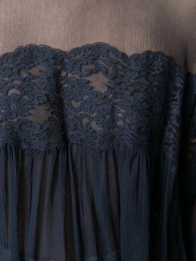 Shop Stella Mccartney Lace Detail Blouse In Blue