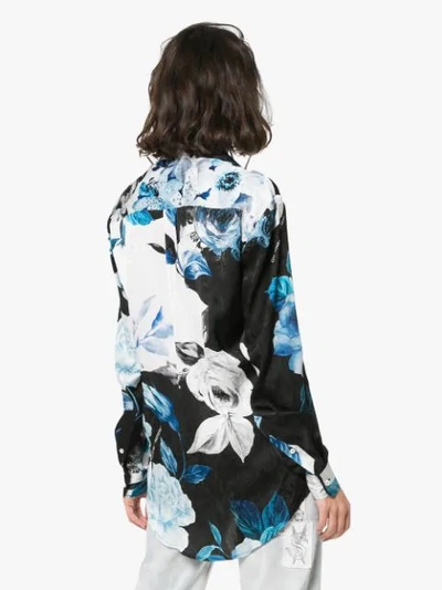 Shop Off-white Floral Long-sleeve Shirt In Blue