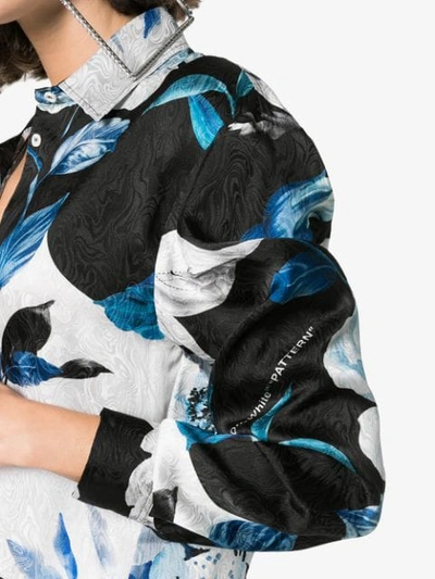 Shop Off-white Floral Long-sleeve Shirt In Blue