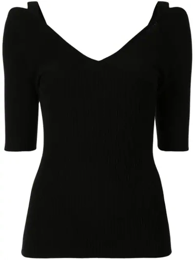Shop Muller Of Yoshiokubo Short-sleeve Fitted Top In Black
