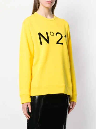 Shop N°21 Logo Printed Sweatshirt In Yellow