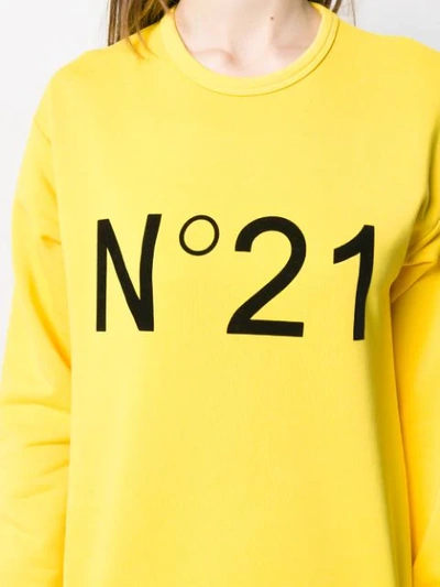 Shop N°21 Logo Printed Sweatshirt In Yellow