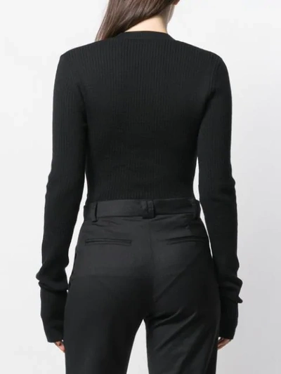 Shop Bottega Veneta Deep Scoop Neck Bodysuit In Black