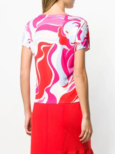 Shop Emilio Pucci Rivera Print Short Sleeved Top In White