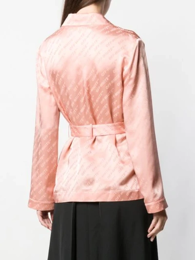 Shop Off-white Belted Logo Shirt In Pink