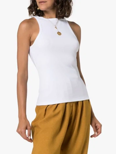 Shop Agolde Geripptes Tanktop In White