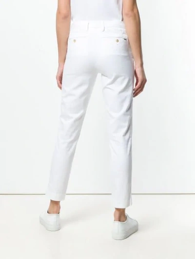 Shop Polo Ralph Lauren Slim Fit Trousers In White