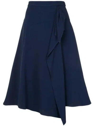 Shop Delpozo Flared A-line Skirt In Blue
