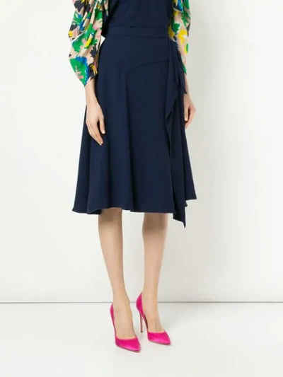 Shop Delpozo Flared A-line Skirt In Blue