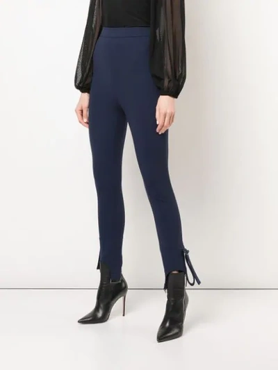 Shop Dion Lee Stirrup Ankle Leggings In Blue