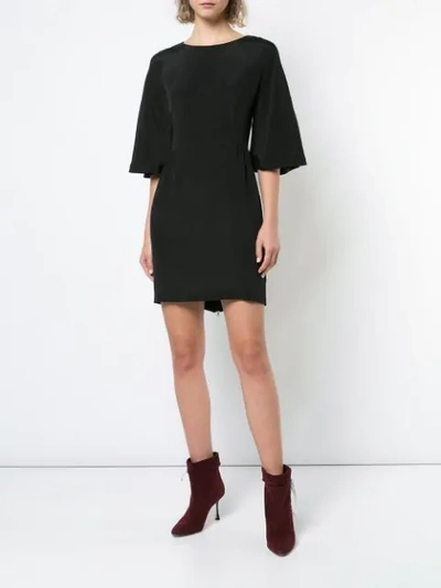 Shop Adam Lippes Bell-sleeve Mini Dress - Black