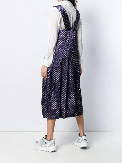 Shop Comme Des Garçons Comme Des Garçons Pleated Pinafore Dress In Blue