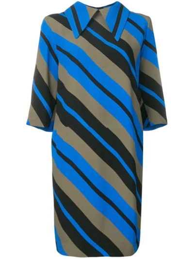 Shop Marni Striped Shift Dress - Blue