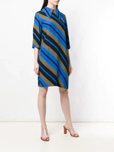 Shop Marni Striped Shift Dress - Blue