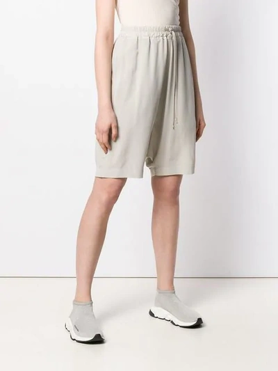 Shop Rick Owens Dropped Crotch Shorts In Neutrals