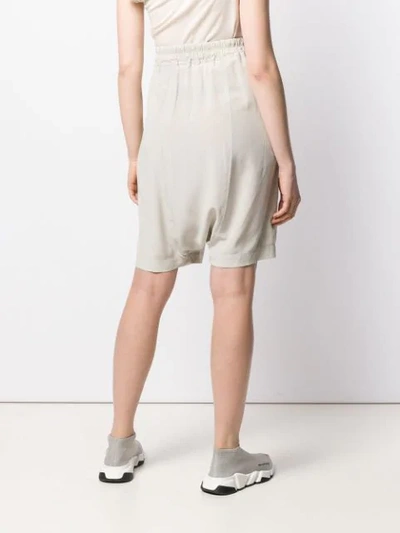 Shop Rick Owens Dropped Crotch Shorts In Neutrals