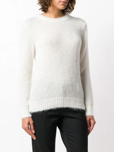 Shop Moncler Crew Neck Jumper In White