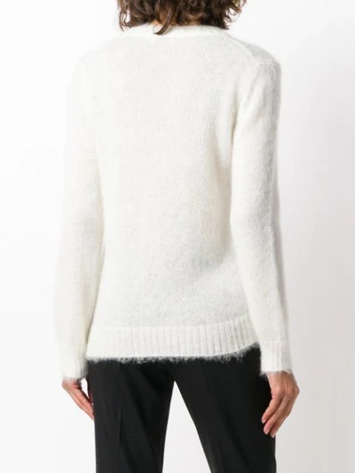 Shop Moncler Crew Neck Jumper In White