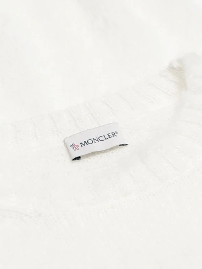 Shop Moncler Crew Neck Jumper In White