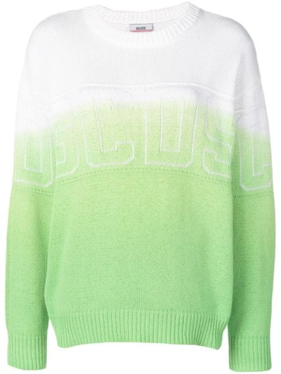 Shop Gcds Gradient Logo Sweatshirt In Green