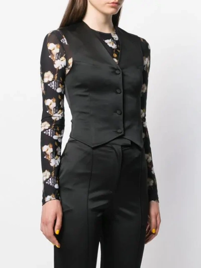 Shop House Of Holland Classic Fitted Waistcoat In Black