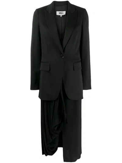 Shop Mm6 Maison Margiela Detachable Skirt Blazer In Black