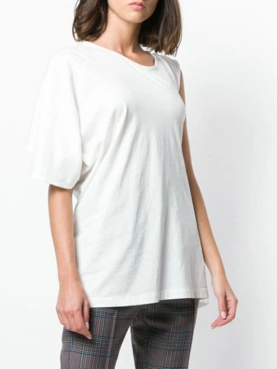 Shop Mm6 Maison Margiela Asymmetric T-shirt In White