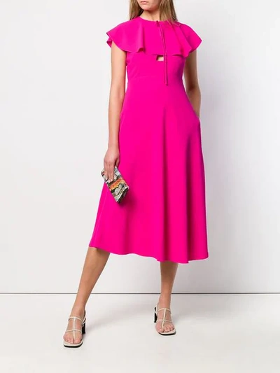 Shop Rochas Flared Collar Dress In Pink