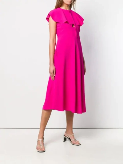ROCHAS FLARED COLLAR DRESS - 粉色