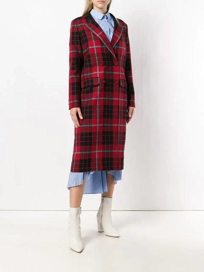 Shop Each X Other Tartan Plaid Coat - Red