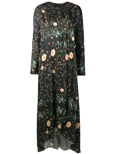 Shop Ailanto Floral Printed Dress In Black