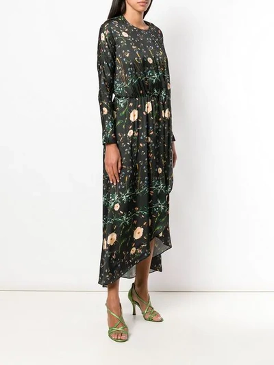 Shop Ailanto Floral Printed Dress In Black