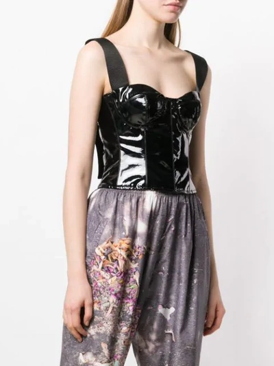 Shop Natasha Zinko Patent Leather Corset In Black