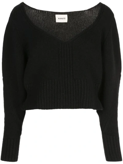 Shop Khaite Cable Knit Jumper In Black