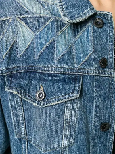 Shop Diesel Black Gold Patchwork Embroidered Denim Jacket In Blue