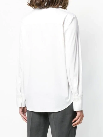 Shop Brunello Cucinelli Fitted Long Sleeved Shirt In White
