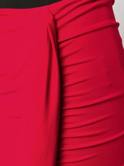Shop Alexandre Vauthier Asymmetric Drape Skirt In Red