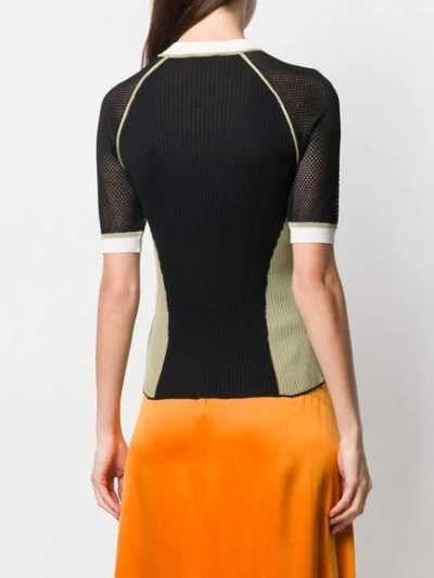 Shop Fendi Short Sleeve Silk Jumper In Black