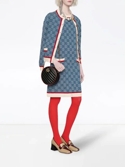 Shop Gucci Gg Knit Cardigan In Blue