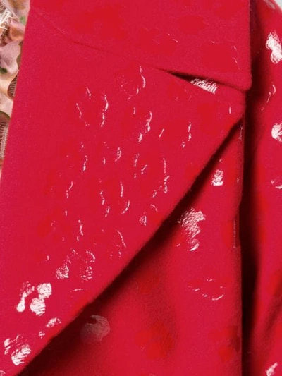 Shop Blumarine Leopard Print Coat In 152 Red