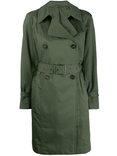 BRUNELLO CUCINELLI BELTED SHORT TRENCHCOAT - 绿色