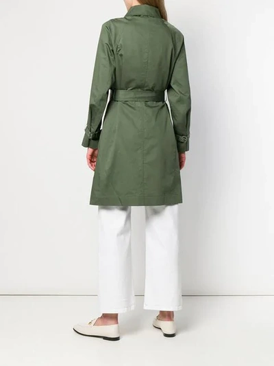 Shop Brunello Cucinelli Belted Short Trenchcoat - Green