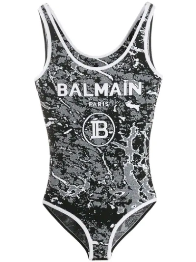 Shop Balmain Body Mit Jacquard-logo In Eab Eab Noir