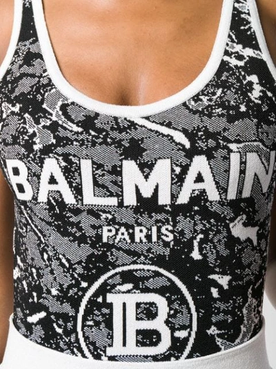 Shop Balmain Body Mit Jacquard-logo In Eab Eab Noir