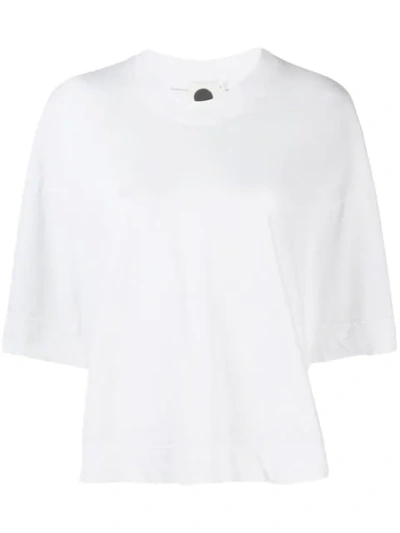 Shop Bassike Dropped Shoulder T-shirt - White