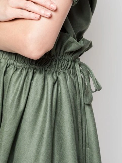 Shop Adeam Draped Asymmetric Midi Skirt In Green