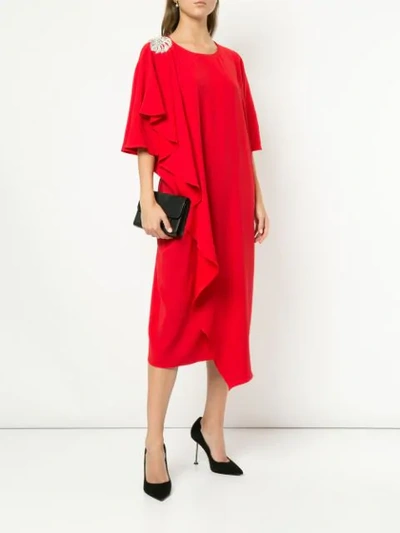 Shop Ingie Paris Ruffled Midi Dress - Red
