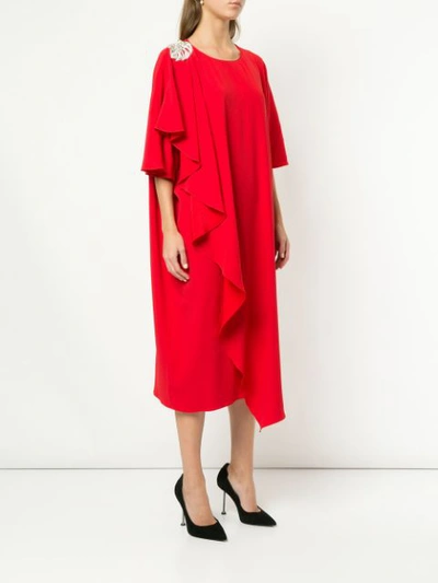 Shop Ingie Paris Ruffled Midi Dress - Red